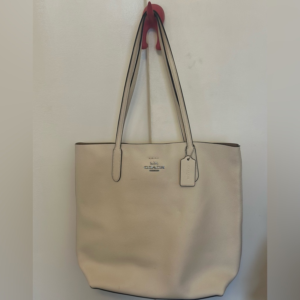 Coach Cream Leather Tote Bag